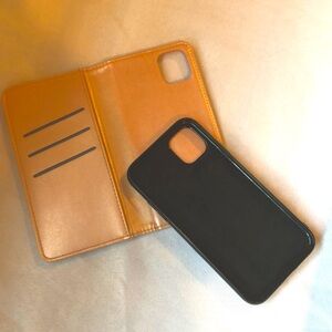 Rose Gold color flip wallet for iPhone 11. Case for iPhone 11 with 7 card slots.